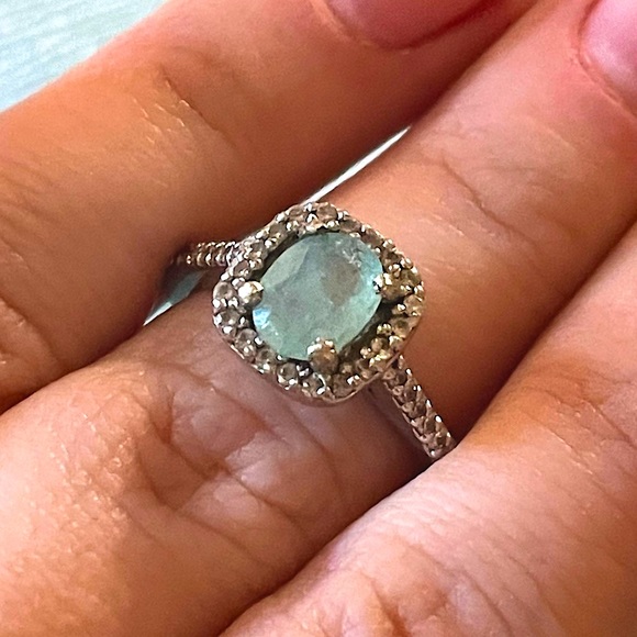 Holiday Sale ✨ All-Natural Certified Grandidierite 14K White Gold Ring Size 7 - Picture 4 of 15